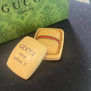 Gucci Cream Soap Case with Green Box